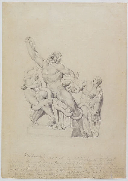 Copy of the Laocoon, for Reess Cyclopedia, 1815 (graphite on laid paper)