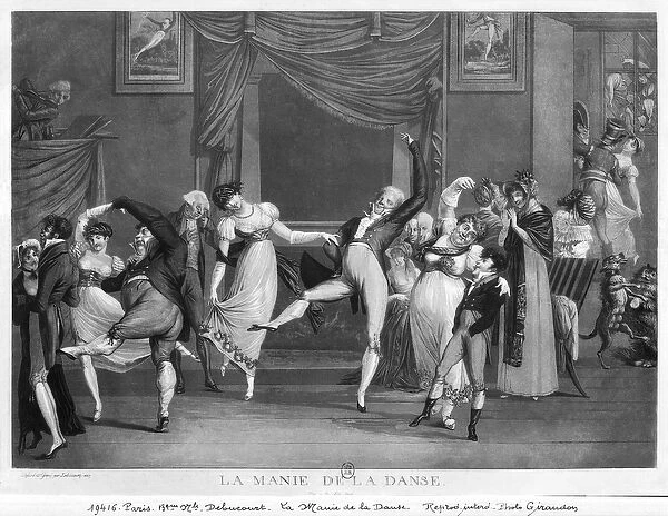 Dance mania, 1809 (engraving) (b  /  w photo)