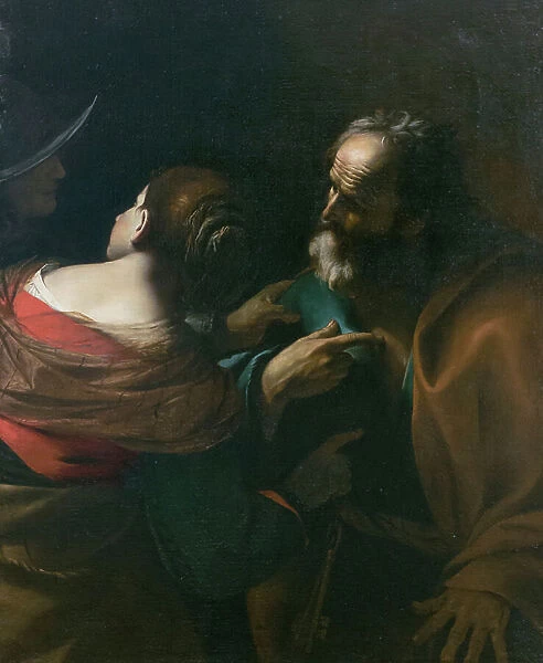 The denial of Saint Peter, circa 1637-1640 (oil on canvas)