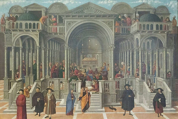 The dispute in the temple of Jesus among the doctors, 1490-1500, (tempera on canvas)