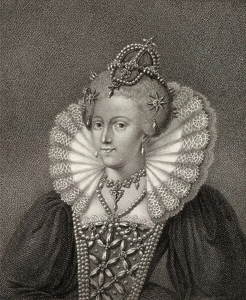 Elizabeth I, engraved by Bocquet, from A Catalogue of the Royal and Noble Authors