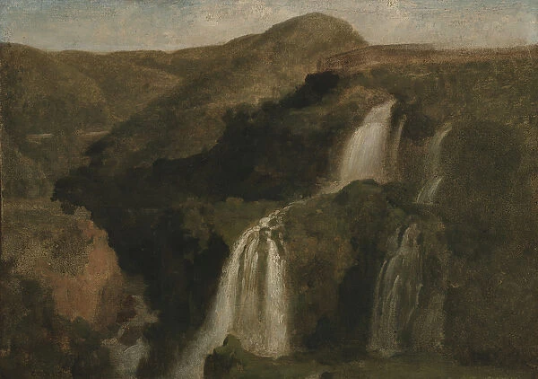 Falls of Tivoli (oil on paper mounted on canvas)