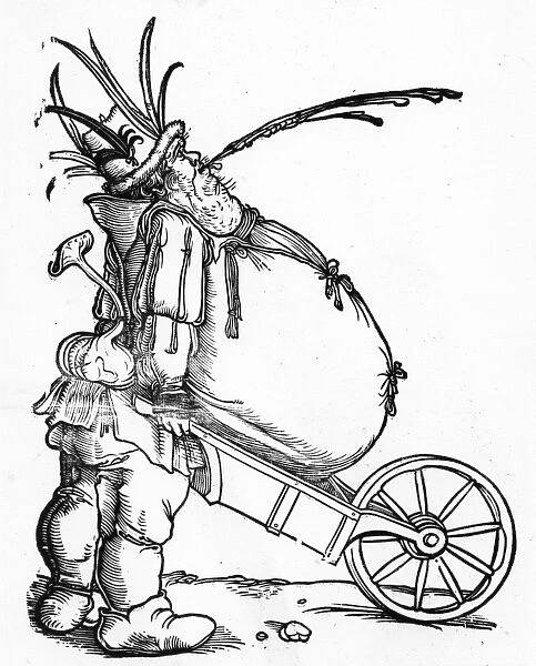 A Fat Man and a Wheelbarrow, c. 1521 (engraving)