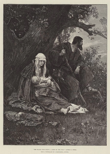 The Flight into Egypt, a Rest by the Way (engraving)
