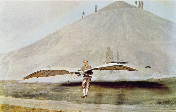 One of the many flying experiments of Otto Lilienthal (1848-96) from Scientific American
