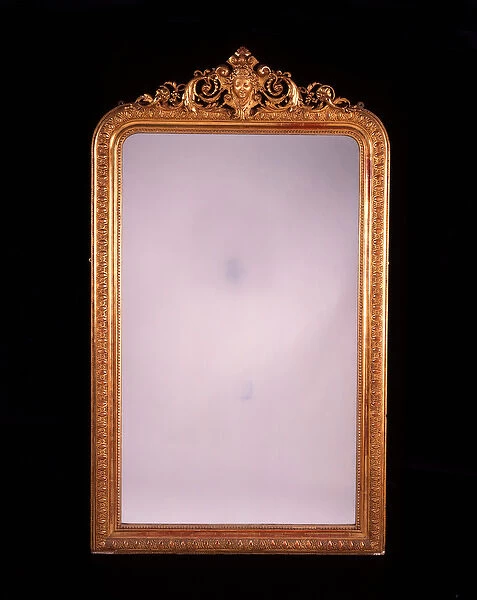 A French gilt gesso overmantel wall mirror (gilt gesso)