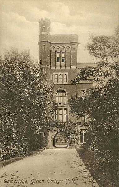Gate, Girton College, Cambridge (b  /  w photo)