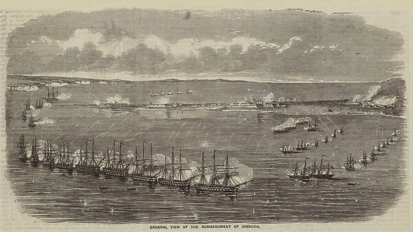 General View of the Bombardment of Kinburn (engraving)