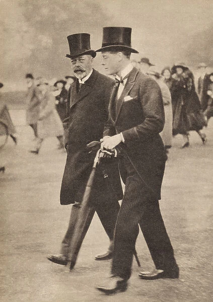 George V and his son the Prince of Wales, the future Edward VIII, in 1922, illustration