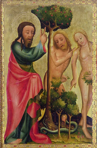 God the Father Punishes Adam and Eve, detail from the Grabow Altarpiece, 1379-83