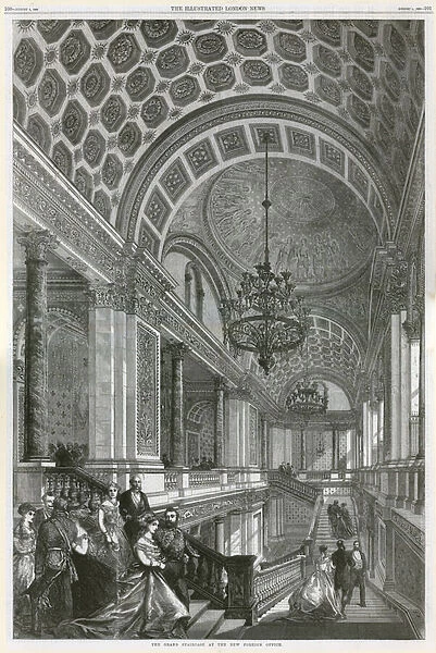 The Grand Staircase at the New Foreign Office (engraving)