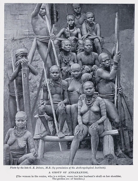 A Group of Andamanese (b  /  w photo)