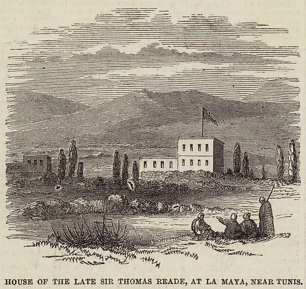 House of the Late Sir Thomas Reade, at La Maya, near Tunis (engraving)