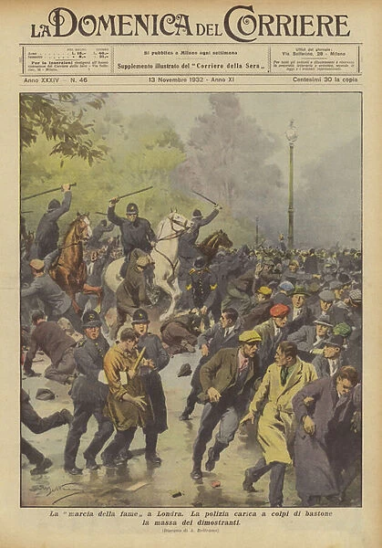 The Hunger March in London (Colour Litho)