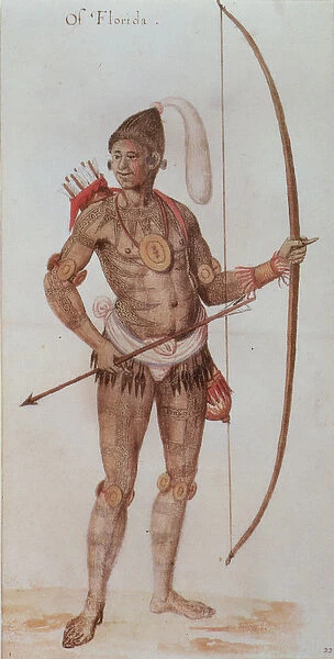Indian Man of Florida (colour litho)