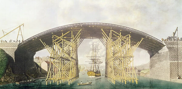 Iron Bridge over the Wear, 1796 (colour engraving)