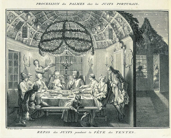 Jewish Meal During the Feast of the Tabernacles, illustration from