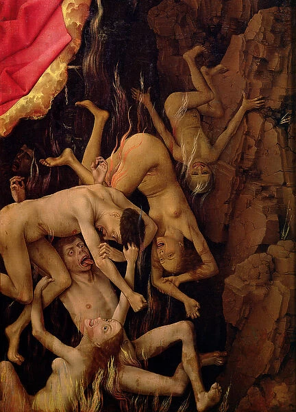 The Last Judgement, detail of the fall of the damned to hell, c. 1445-50 (oil on panel)