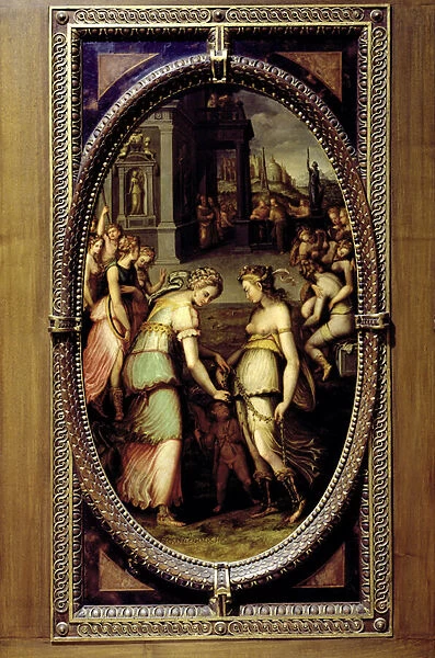 Juno borrowing the Girdle of Venus, 1572 (oil on slate)