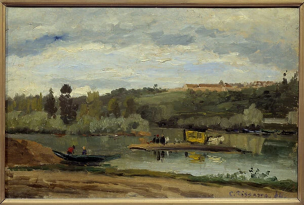 Le bac a la Varenne Saint Hilaire (Saint-Hilaire) Painting by Camille Pissarro (1830-1903