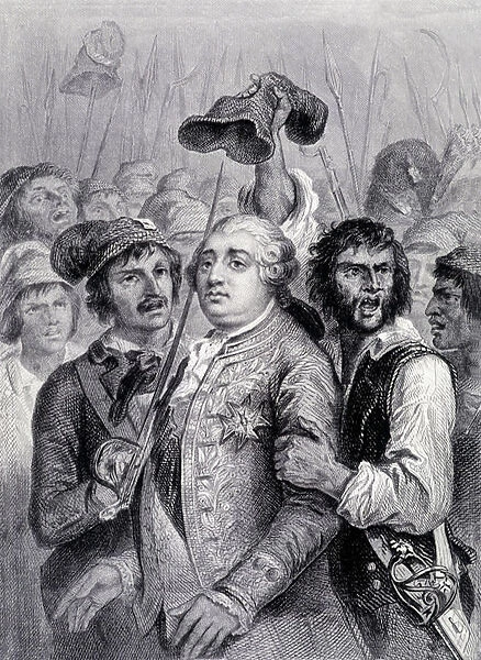 Le peuple aux Tuileries, cap Louis XVI of the Phrygian cap, June 20, 1792