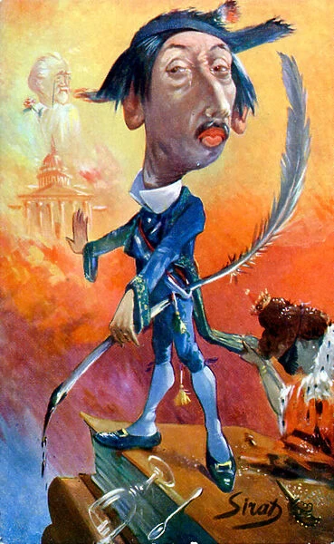 Maurice Barres - caricature by Sirat