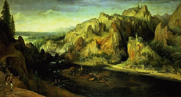 Mountain Landscape with a surprise attack, c. 1585