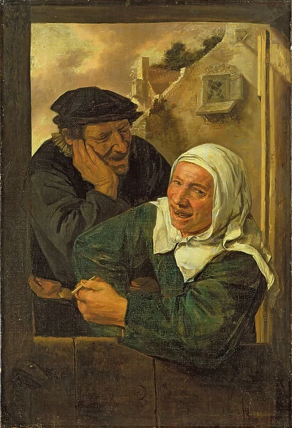 Old Couple (oil on canvas)