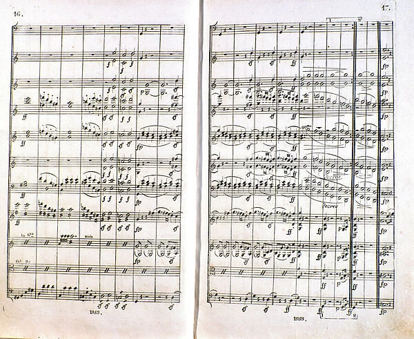 Page of the first German edition of the score of the Symphony n