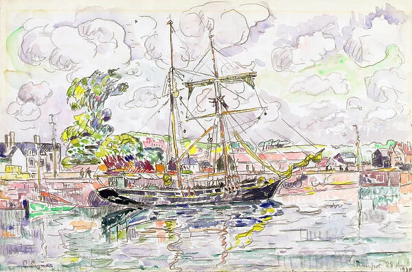 Paimpol, 1930 (w  /  c with pencil on paper)