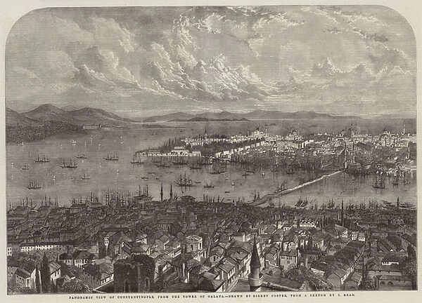 Panoramic View of Constantinople, from the Tower of Galata (engraving)