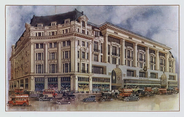 Peter Robinson Department Store, Oxford Circus, London (colour litho)
