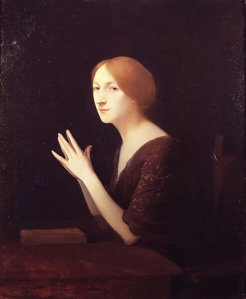 Portrait of Marguerite Moreno (1871-1948) before 1899 (oil on panel)