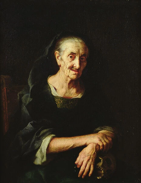 Portrait of an Old Woman (oil on canvas)