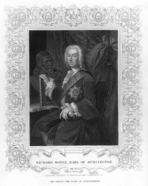 Portrait of Richard Boyle, Earl of Burlington (engraving) (b  /  w photo)