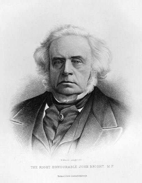 Portrait of The Right Honourable John Bright (engraving) (b  /  w photo)