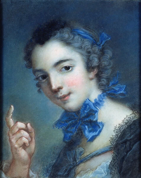 Portrait of a young girl, c. 1750 (pastel on paper)