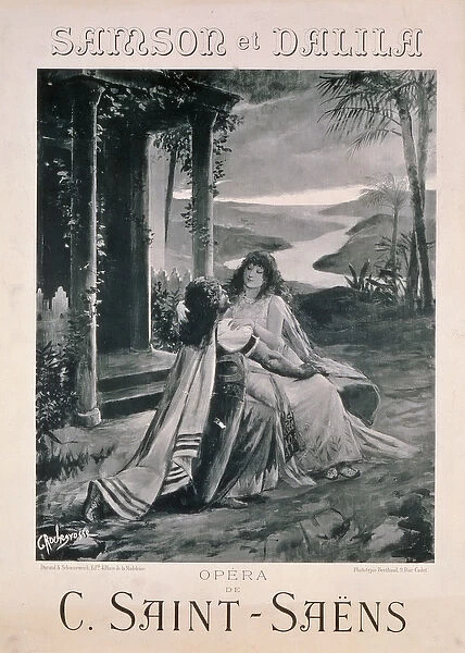 Poster advertising Samson and Dalila, opera by Camille Saint Saens (1835-1921)