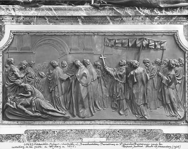 Procession of St. Charles Borromeo to cure Milan of the plague in 1576 (marble