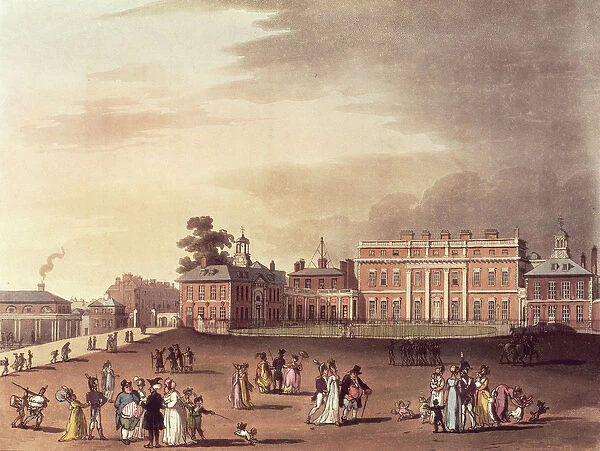 Queens Palace, St. Jamess Park, from Ackermanns Microcosm of