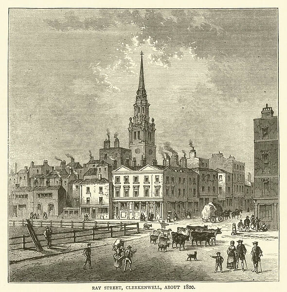 Ray Street, Clerkenwell, about 1820 (engraving)