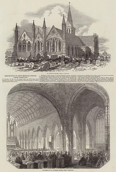 Restoration of Saint Nicholas Church, Great Yarmouth (engraving)