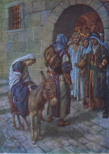 No room at the inn, illustration from Harold Copping Pictures: The Crown Series
