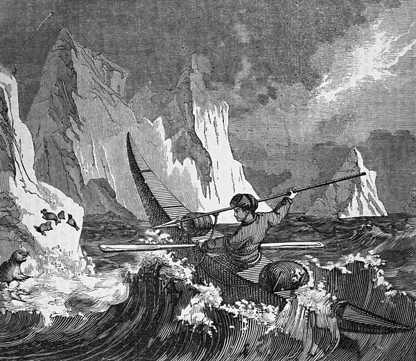 Seal Hunting in Greenland, c. 1890 (engraving)