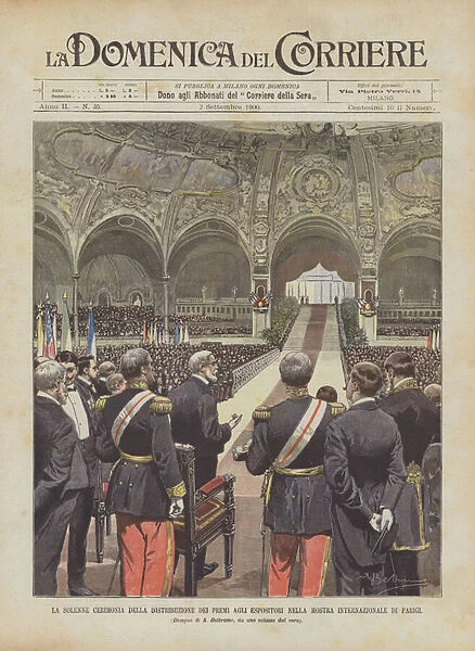 The Solemn Ceremony Of The Distribution Of Prizes To Exhibitors At The International Exhibition In Paris (colour litho)