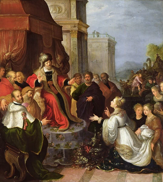 Solomon and the Queen of Sheba (oil on canvas)