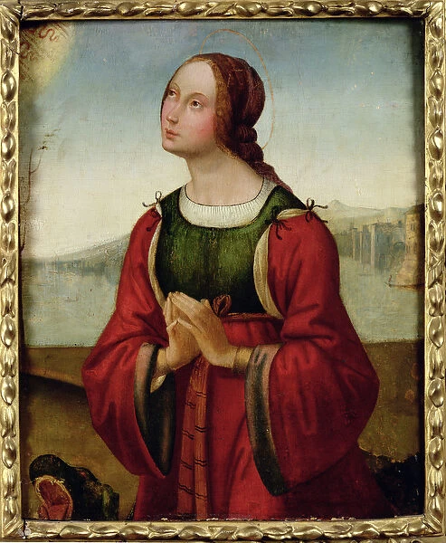 St. Margaret at Prayer (oil on panel)