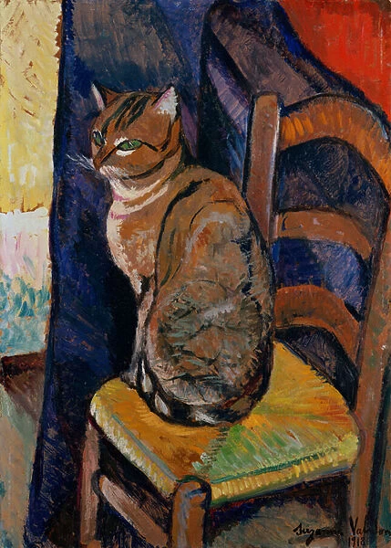 Study of a Cat Sitting on a Chair; Etude d un Chat, Assis sur une Chaise