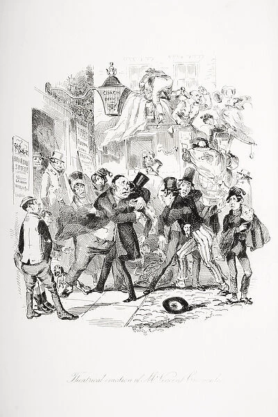 Theatrical emotion of Mr. Vincent Crummles, illustration from Nicholas Nickleby