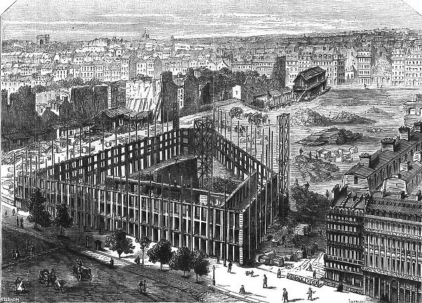 Transformation of Paris: Building in 1861, between the streets Neuve-des-Mathurins